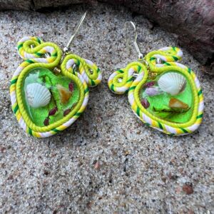Kolczyki Earrings Braid Tropical Green